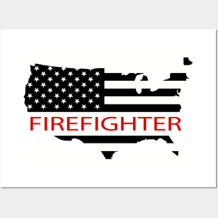 Firefighter Flag Posters and Art